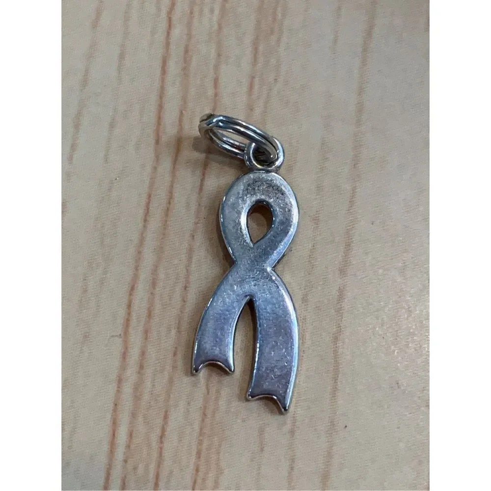 Yellow Ribbon Sterling Silver Jewelry Charm